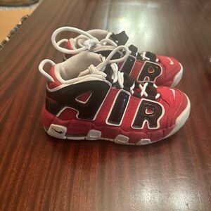 Nike Air More Uptempo “Bull” Varsity Red White Black size 2